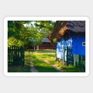 Gate to the yard of old traditional polish "lowicz" house Sticker